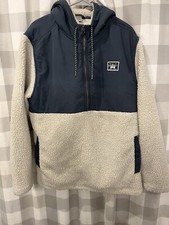 Jaqueta com capuz Hurley meio zíper Sherpa Anorak masculina GG pulôver azul marinho/osso comprar usado  Enviando para Brazil