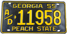 Placa de licença vintage Geórgia 1955 recondicionada AD 11958 decoração de parede de garagem, usado comprar usado  Enviando para Brazil