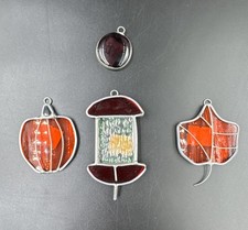 Abóbora outono Halloween folha apanhador de sol vitral pendurado conjunto de 4 comprar usado  Enviando para Brazil