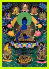 Pintura original pintada à mão medicina tibetana Buda Thangka Yoga comprar usado  Enviando para Brazil