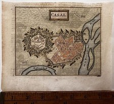 Casale Casal Itália app Rio c. 1720 mapa antigo original gravado com cor de mão comprar usado  Enviando para Brazil