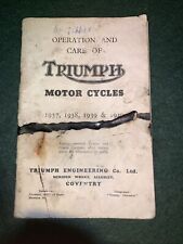 Triumph motorcycle operation for sale  BRENTWOOD