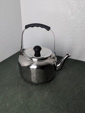 Chaleira de água quente vintage Farberware aço inoxidável com cabo preto 7020, usado comprar usado  Enviando para Brazil