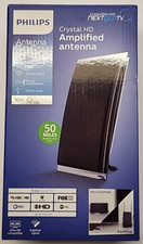 NOVA antena de TV amplificada interna Philips Crystal HD com cabo coaxial de 6' preta comprar usado  Enviando para Brazil