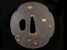Japão antigo era Edo mito escola lua pulôver Tsuba caixa de ferro espada lâmina katana  comprar usado  Enviando para Brazil