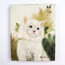 Vtg cat painting d'occasion  Expédié en Belgium