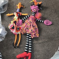Bonecas de pelúcia Tessuti Zoo Boutique Pacific Grove CA arte popular exclusivas feitas à mão grandes, usado comprar usado  Enviando para Brazil