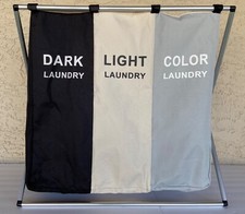Cesto Dobrável Lavanderia Roupa Suja Sorter 3 seção, estrutura de alumínio, destacável comprar usado  Enviando para Brazil
