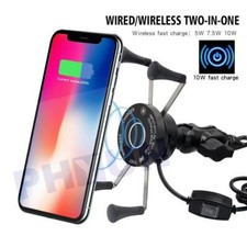 Suporte de celular motocicleta com fio + sem fio carregamento rápido QC3.0 carregamento rápido comprar usado  Enviando para Brazil