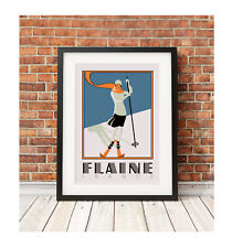 Flaine ski poster for sale  BRAUNTON