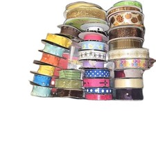 Lote de fita 5/8" 7/8" 3/8" ótimo para laços de cabelo poliéster impresso outono ponto glitter comprar usado  Enviando para Brazil