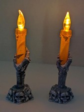 Juego de 2 Mini Manos Esqueleto Plástico A Pilas Murciélagos Naranja 6" segunda mano  Embacar hacia Mexico