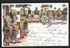 Lithographie hessen tracht gebraucht kaufen  Berlin
