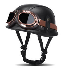 Meio capacete de couro feito à mão para motocicleta de rua retrô para homens e mulheres comprar usado  Enviando para Brazil