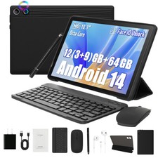 Tablet 2025 AEEZO 10.1" Android 14 tablets octa-core, 12+64GB com teclado/mouse, usado comprar usado  Enviando para Brazil