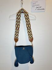 Bolsa tiracolo Wapa feita à mão, alça multicolorida Wayuu colombiana azul-azulada comprar usado  Enviando para Brazil