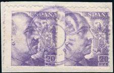 Lérida -Edi o 922 Pareja - Fragmento Mat circular mudo "Correos - Poal - Lérida" comprar usado  Enviando para Brazil