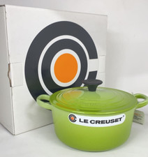 Botão Le Creuset Cocotte redondo 18cm 7 polegadas 2qt verde kiwi preto ferro fundido, usado comprar usado  Enviando para Brazil