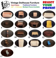 Móveis vintage para casa de bonecas estilo tradicional de plástico escala 3/4" PLASCO comprar usado  Enviando para Brazil
