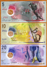 CONJUNTO Maldivas, 5-10-20 Rufiyaa, 2017-2020, polímero P-A26-26-27 UNC comprar usado  Enviando para Brazil