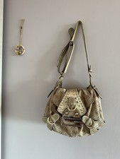 Vintage Y2K Guess Monograma Bolsa G Grande Metal Bege Streetwear Moda comprar usado  Enviando para Brazil