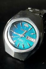 Vintage 1970 ORIENT Masculino Mostrador Azul Vívido Relógio Automático Dia/Data Vestido comprar usado  Enviando para Brazil