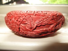 Carved cinnabar bowl for sale  CRIEFF