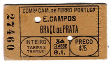 Bilhete de trem: Portugal: E. Campos para Braco de Prata, 1936 comprar usado  Enviando para Brazil