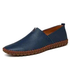 Mocassins masculinos de couro de vaca genuíno feitos à mão sapatos de barco macios comprar usado  Enviando para Brazil