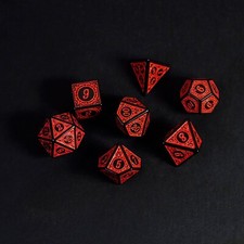 Set 7 Dadi Rossi Red Dice D&D GDR RPG Dungeon Dragons dnd D20 D12 D10 D8 D6 D4 comprar usado  Enviando para Brazil