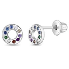 Multicolored Round Kids / Children / Girls Earrings Screw Back - Sterling Silver comprar usado Multicolored Round Kids / Children / Girls Earrings Screw Back - Sterling Silver comprar usado  Enviando para Brazil