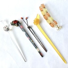 Lote 5 horquillas estilo vintage chino japonés Kanzashi horquilla joyería segunda mano  Embacar hacia Mexico