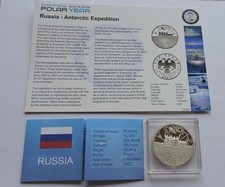 2007 Rússia 3 rublos prata prova ano polar internacional com certificado de autenticidade e cartão de informação comprar usado  Enviando para Brazil