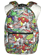 Mochila 18" em excelente estado usado Marvel Comics super-heróis Hulk Homem de Ferro Thor impressão total-E, usado comprar usado  Enviando para Brazil