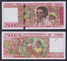 Banconota madagascar 25000 usato  Chieri