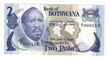 BOTSWANA 2 PULA ANNO 1976 PICK P2a LOW NUMER  UNC - FDC, usado comprar usado  Enviando para Brazil