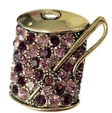 Broche de costura aguja e hilo de diamantes de imitación dorado y púrpura segunda mano  Embacar hacia Mexico