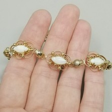 Usado, Pulseira corrente painel opala vintage folheada a ouro amarelo criada 7 polegadas de comprimento comprar usado Usado, Pulseira corrente painel opala vintage folheada a ouro amarelo criada 7 polegadas de comprimento comprar usado  Enviando para Brazil