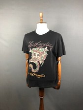 Camiseta masculina Ed Hardy tamanho XXL preta estampada algodão comprar usado  Enviando para Brazil