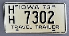 Placa de licença vintage 73 IA trailer reboque Iowa Lic branco preto comprar usado  Enviando para Brazil