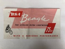 Folheto BSA Beagle 75 cc com preços e acessórios motocicletas clássicas - Soberbo comprar usado  Enviando para Brazil