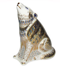 Estatueta ROYAL Crown Derby 'Wöwling wolf peso de papel rolha de ouro de primeira qualidade comprar usado  Enviando para Brazil
