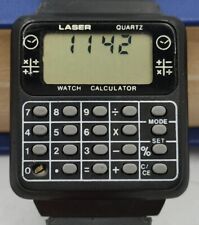 Usado, Calculadora digital vintage laser quartzo relógio de pulso quadrado data comprar usado  Enviando para Brazil