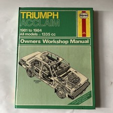 Triumph acclaim haynes for sale  BARTON-UPON-HUMBER