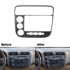 Para Honda Civic 2003-05 console central de fibra de carbono painel de rádio quadro tampa acabamento comprar usado  Enviando para Brazil