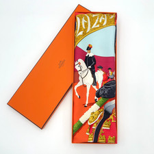 Auth Hermes Carré 90 PLAZA DE TOROS Czerwony x Wielokolorowy jedwabny szal W/Pudełko BA100061 na sprzedaż  Wysyłka do Poland