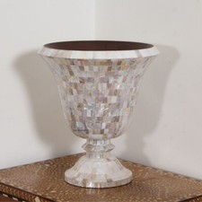 Leelawati Arts: vaso/pote decorativo de madeira artesanal para casa madrepérola, usado comprar usado  Enviando para Brazil