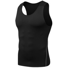 Camisa masculina de ginástica sem mangas secagem rápida compressão regata colete treino musculoso comprar usado  Enviando para Brazil