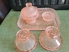Pink glass heavy for sale  BUDE