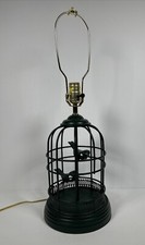 Barra de ferro vintage meados do século 1960 e abajur de gaiola de pássaros de metal salpicado verde comprar usado  Enviando para Brazil